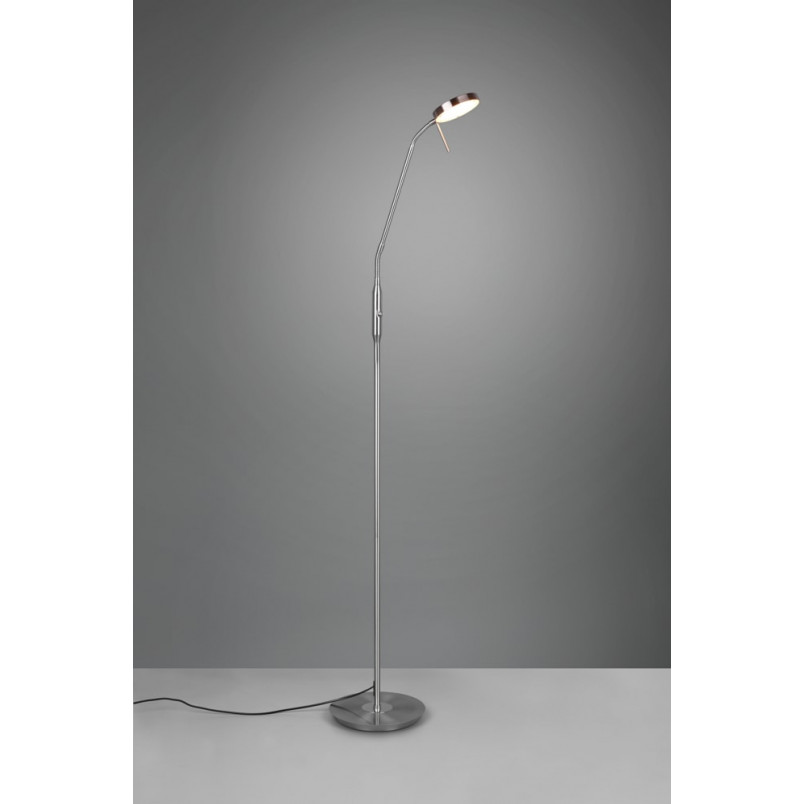 Lampa podłogowa LED Trio Monza - Srebrna, ze ściemniaczem