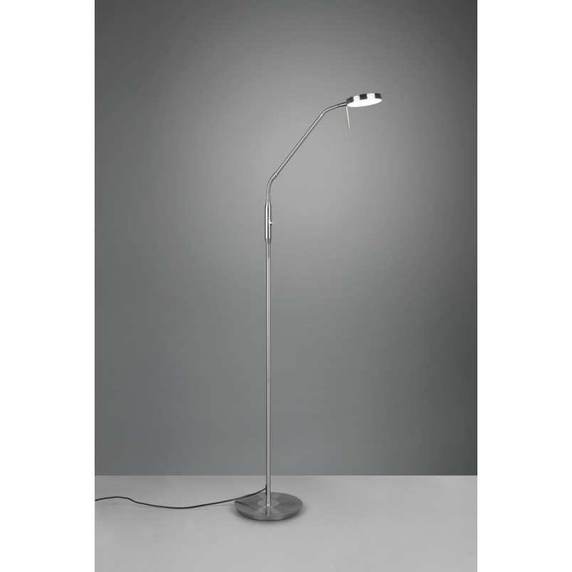 Lampa podłogowa LED Trio Monza - Srebrna, ze ściemniaczem