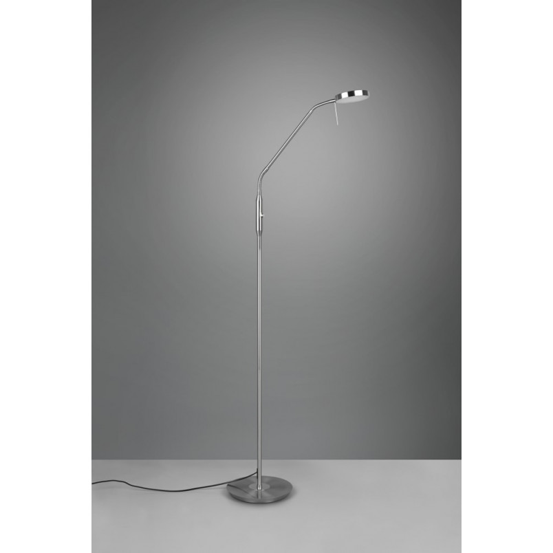 Lampa podłogowa LED Trio Monza - Srebrna, ze ściemniaczem