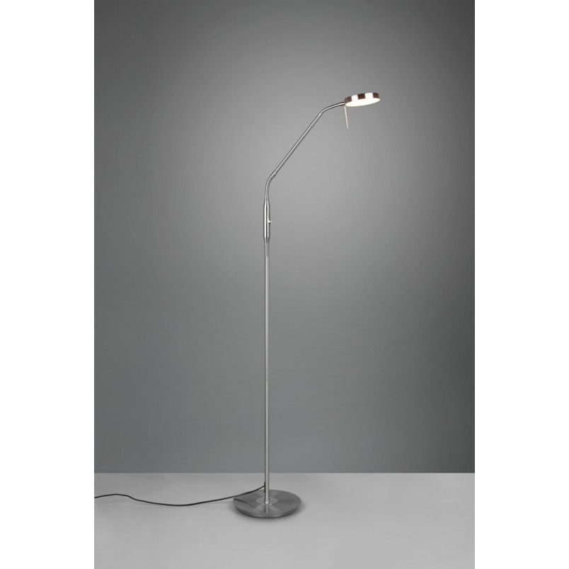 Lampa podłogowa LED Trio Monza - Srebrna, ze ściemniaczem