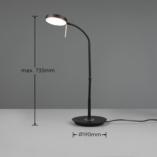 Lampa biurkowa Trio Monza czarna | Ściemniacz, LED