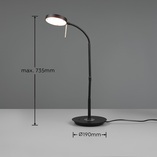 Lampa biurkowa Trio Monza czarna | Ściemniacz, LED