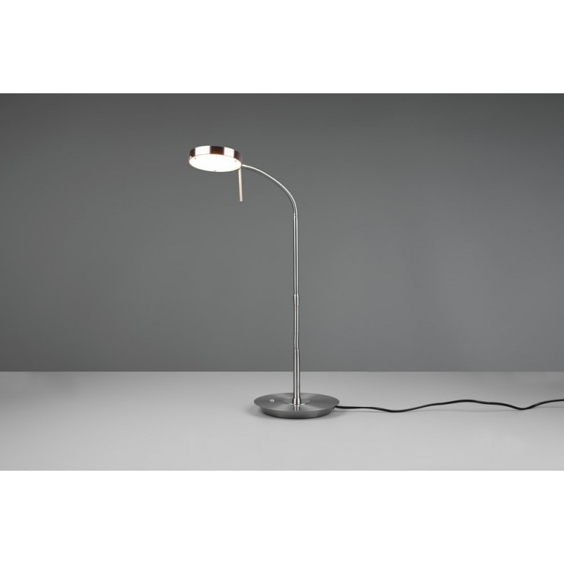 Lampa biurkowa Trio Monza - ściemniacz, nikiel | Kup teraz