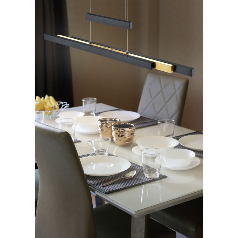 Lampa wisząca LED Trajan czarna 150cm - Trio | Nowoczesne oświetlenie