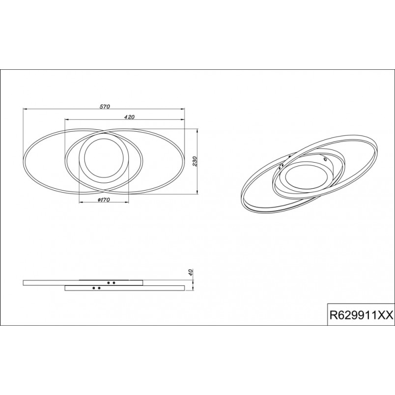Plafon LED Trio Galaxy 57cm - Nowoczesny Design, 5 Lat Gwarancji