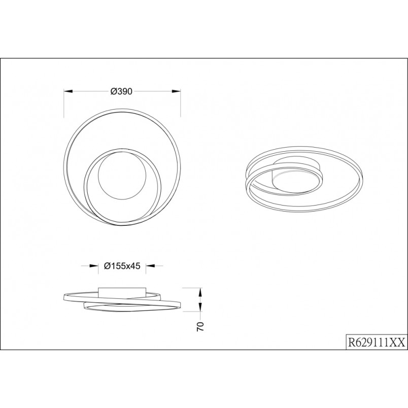 Plafon LED Trio Zibal 39cm - Nowoczesny Design | Kup Teraz
