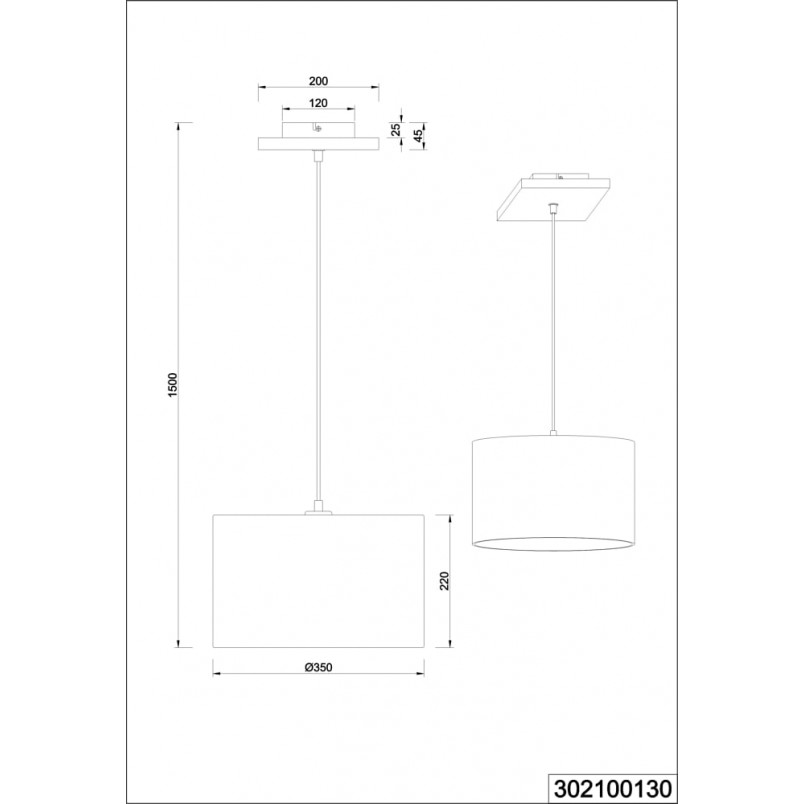 Lampa wisząca Elmau szara Trio - Skandynawski design