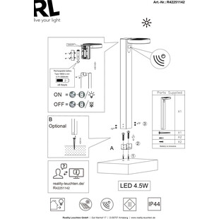 Słupek solarny ogrodowy Trio Posadas LED 60cm - Antracyt
