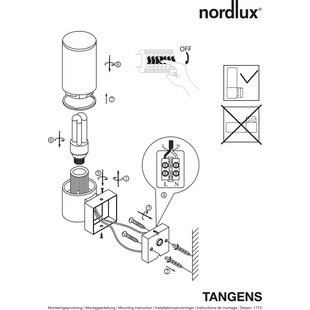 Kinkiet zewnętrzny Tangens Nordlux - Stal szczotkowana | Oświetlenie Ogrodowe