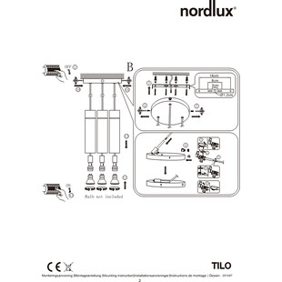 Lampa wisząca Tilo III czarna Nordlux - Skandynawski design