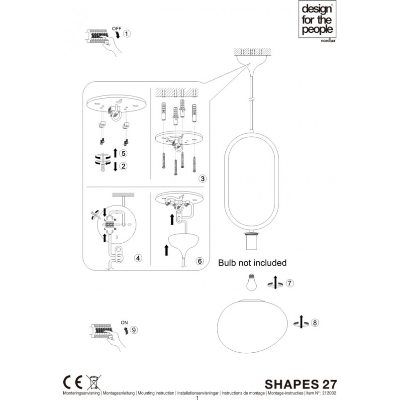 Lampa wisząca szklana glamour Shapes | Design For The People
