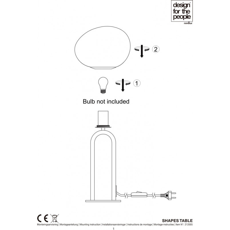 Lampa stołowa szklana Glamour Shapes - Design For The People