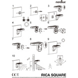 Kinkiet solarny Rica Square LED czarny | Nordlux