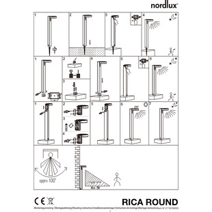 Słupek solarny Rica Round 60cm czarny - Nordlux | Oświetlenie ogrodowe