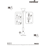 Lampa wisząca Paco mosiężna Nordlux | E27