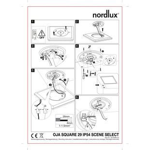 Plafon łazienkowy LED Nordlux Oja Square | Chrom, Ściemnianie