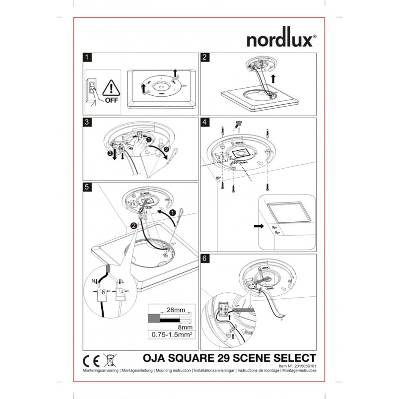 Plafon LED Nordlux Oja Square - Nowoczesne oświetlenie