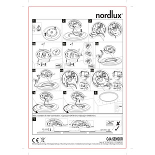 Plafon łazienkowy LED Nordlux Oja - Czujnik, Biały | Sklep