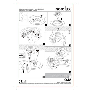 Plafon LED Nordlux Oja Smart - Biały, Ściemniacz, Aplikacja