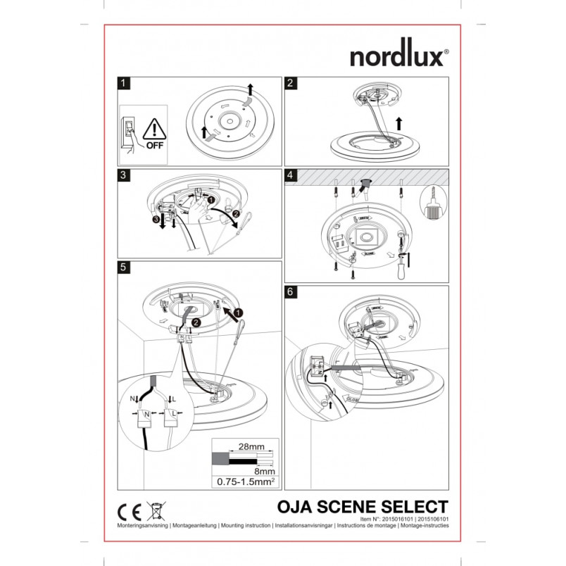 Plafon LED Oja biały Nordlux | Oświetlenie sufitowe