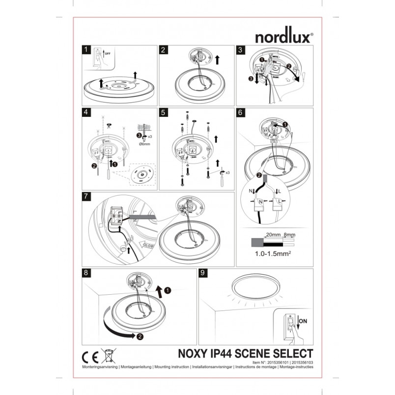 Plafon łazienkowy LED Noxy 35cm - Nordlux | Biały