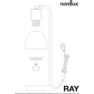 Lampa biurkowa Ray czarna | Nordlux - Stylowe oświetlenie