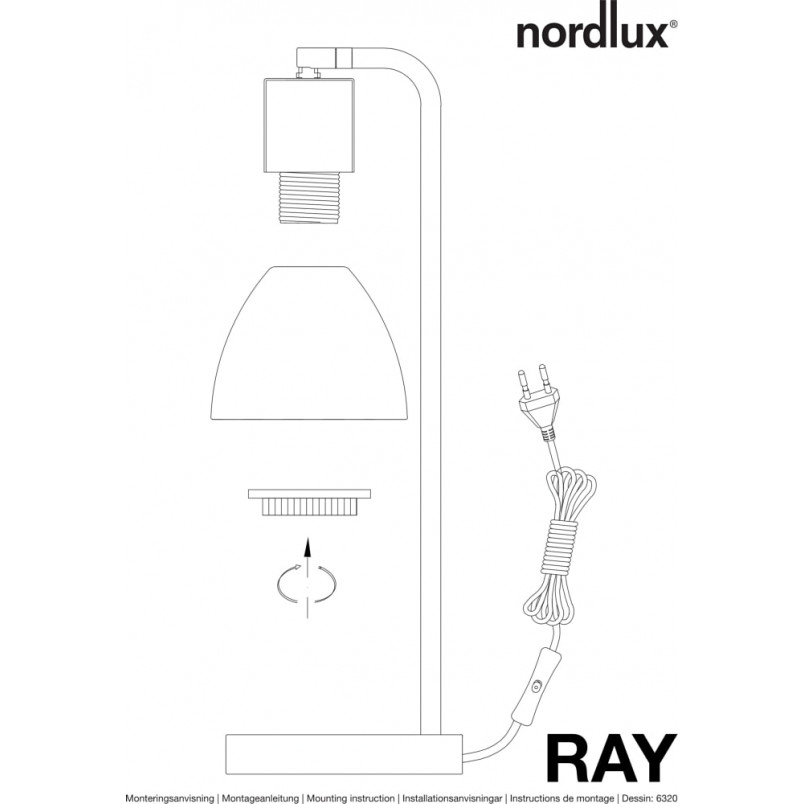 Lampa biurkowa Ray czarna | Nordlux - Stylowe oświetlenie