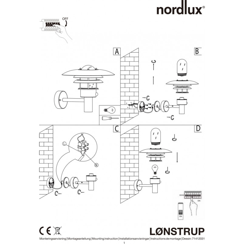 Kinkiet ogrodowy Lonstrup 32 Nordlux z czujnikiem - sklep