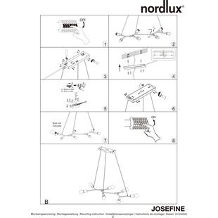 Lampa wisząca loft Josefine | 7 żarówek, czarna - Nordlux