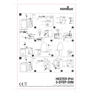 Kinkiet łazienkowy LED Nordlux Hester | Czarny/Biały - Sklep