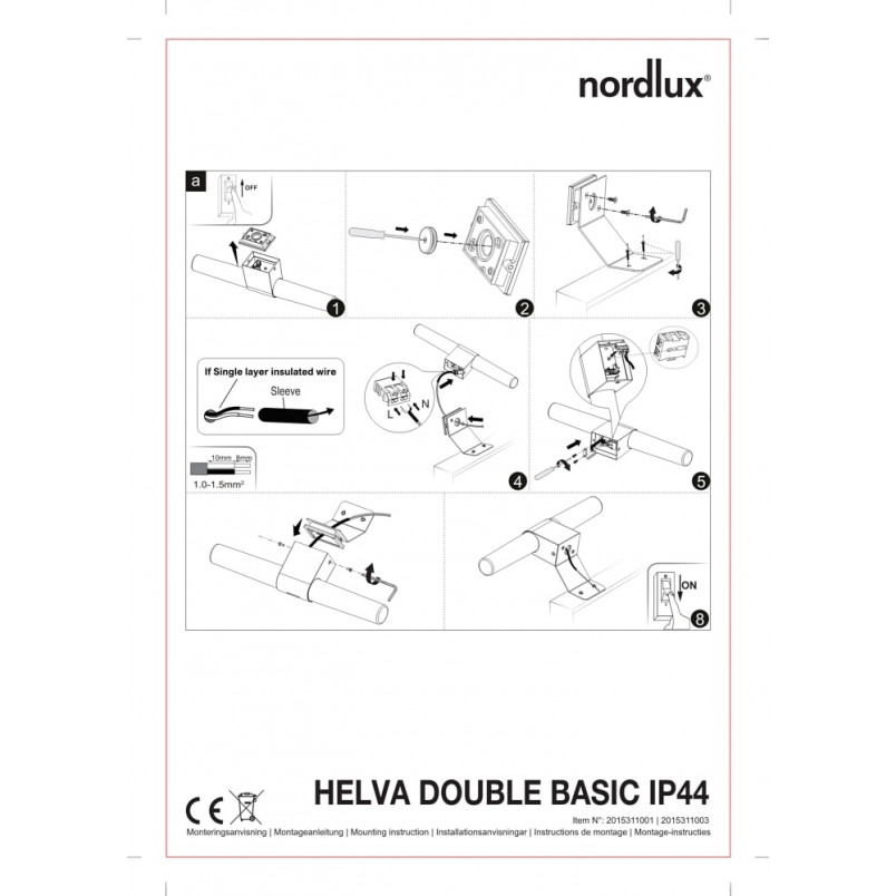 Kinkiet łazienkowy Helva Basic LED biały | Nordlux