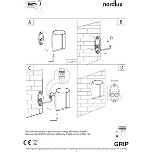 Kinkiet Nordlux Grip LED czarny - Nowoczesne oświetlenie elewacji