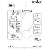 Lampa wisząca Grant - Nordlux, szkło, biało-mosiężna | Sklep z Lampami