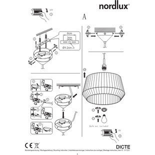 Lampa wisząca Dicte biała Nordlux | Design Japandi