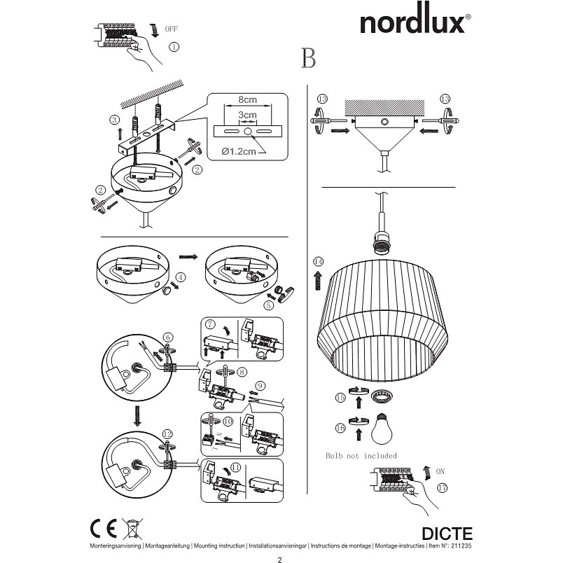Lampa wisząca Dicte biała | Nordlux - Oświetlenie online