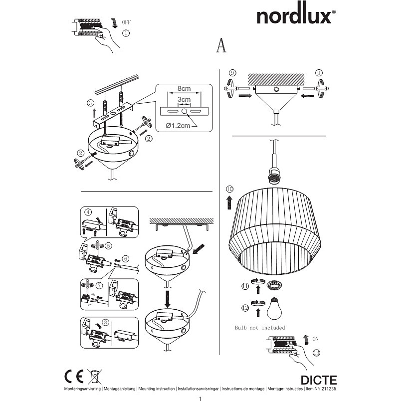 Lampa wisząca beżowa Dicte 40cm | Nordlux | Sklep z lampami