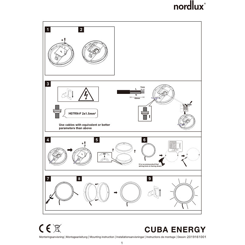Kinkiet elewacyjny Cuba Energy Round LED biały | Nordlux