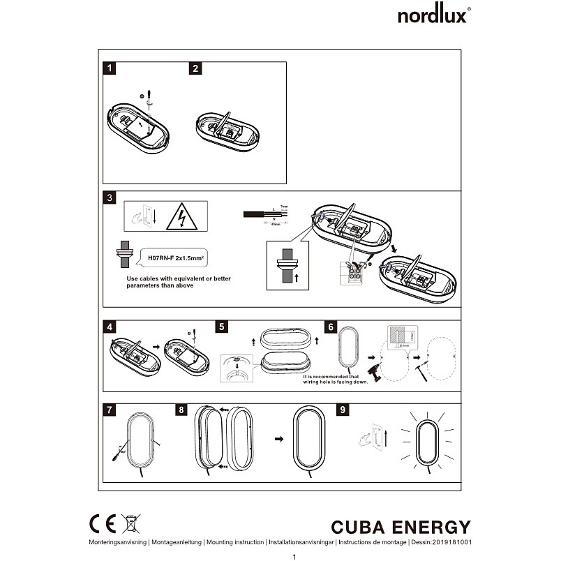 Kinkiet zewnętrzny LED Nordlux Cuba Energy - Elegancki design
