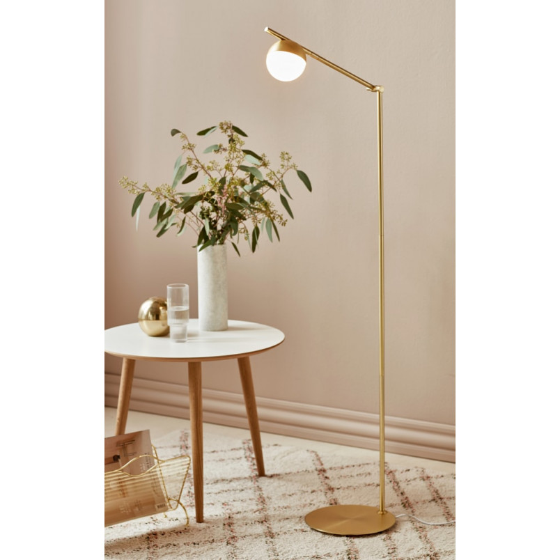 Lampa podłogowa szklana Nordlux Contina | Mosiężna, Retro