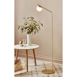 Lampa podłogowa szklana Nordlux Contina | Mosiężna, Retro