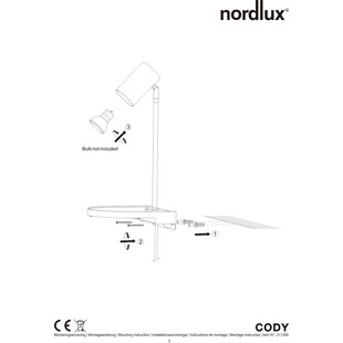Kinkiet Nordlux Cody czarny z półką i USB - Oświetlenie