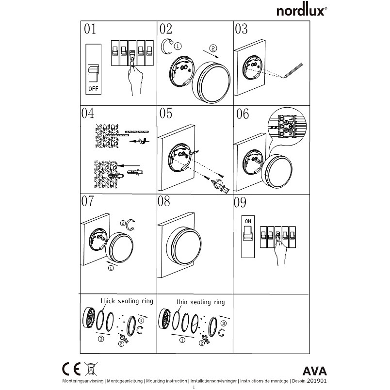 Kinkiet zewnętrzny LED Nordlux Ava - Szary | Smart Home