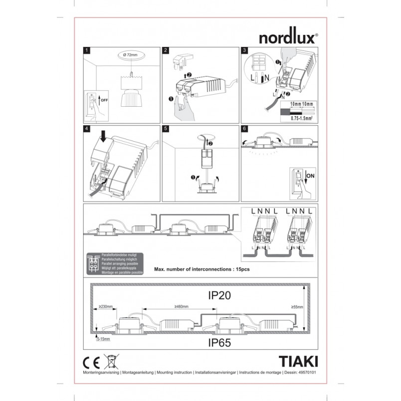 Lampa spot LED Tiaki Nordlux - biała, IP65 - Sklep z oświetleniem