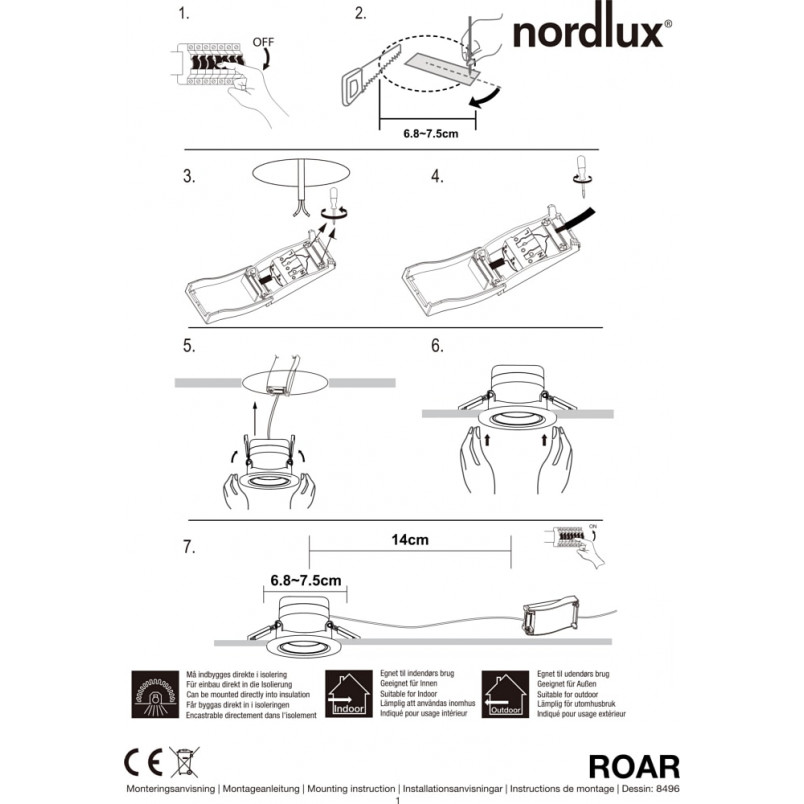 Lampa spot LED Roar - Nordlux, ciepłe światło 3000K