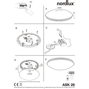 Plafon łazienkowy Nordlux Ask 28cm - Biały | Kup Teraz