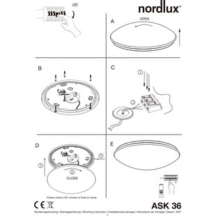 Plafon łazienkowy LED biały Nordlux Ask 36cm - Sklep z oświetleniem