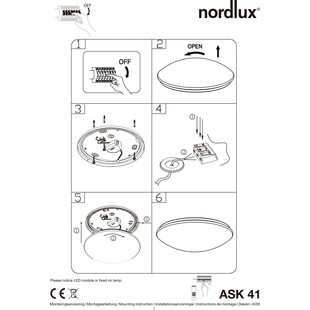 Plafon łazienkowy LED biały Nordlux Ask 41cm - Sklep z oświetleniem