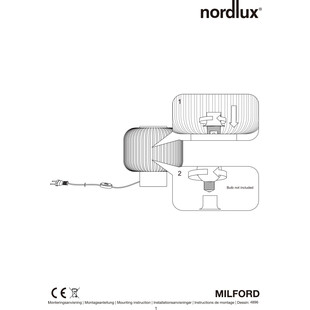 Lampa stołowa Milford | Nordlux | Szklany klosz, styl Japandi