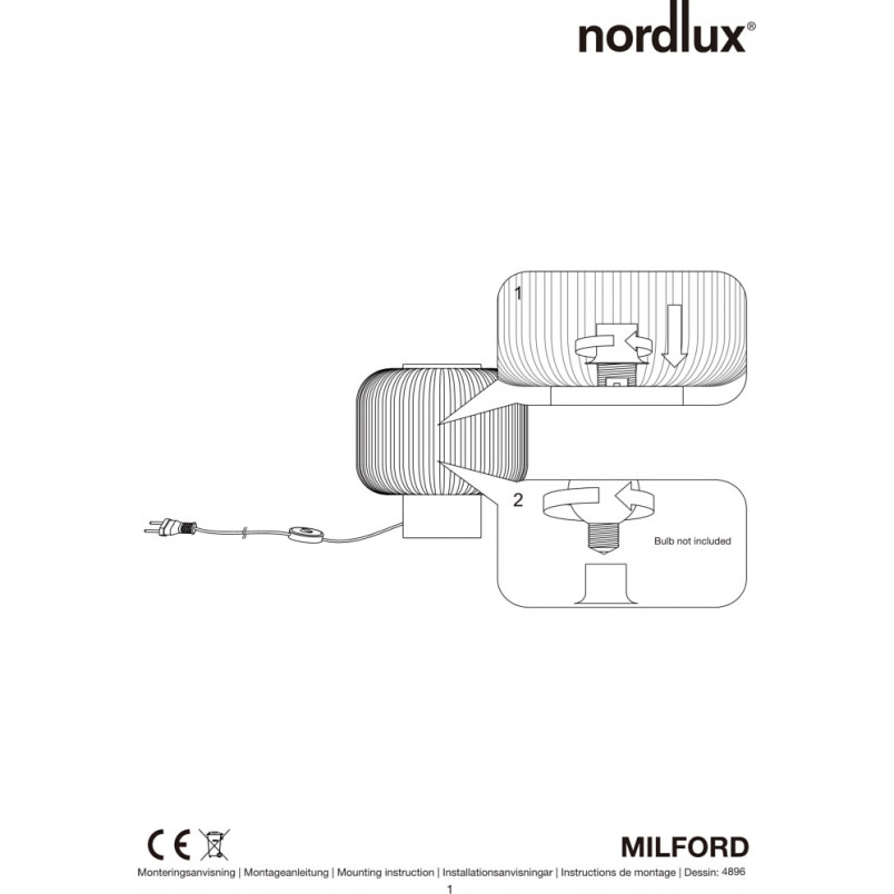 Lampa stołowa Milford | Nordlux | Szklany klosz, styl Japandi