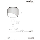 Lampa stołowa Milford Nordlux - szkło, drewno, styl Skandynawski